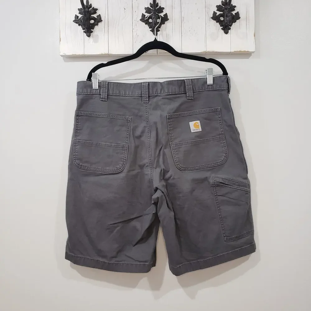 Carhartt Work Shorts 38 Gray Rugged Flex